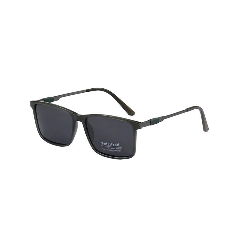 P055 Vintage Square Frame Polarized Sunglasses