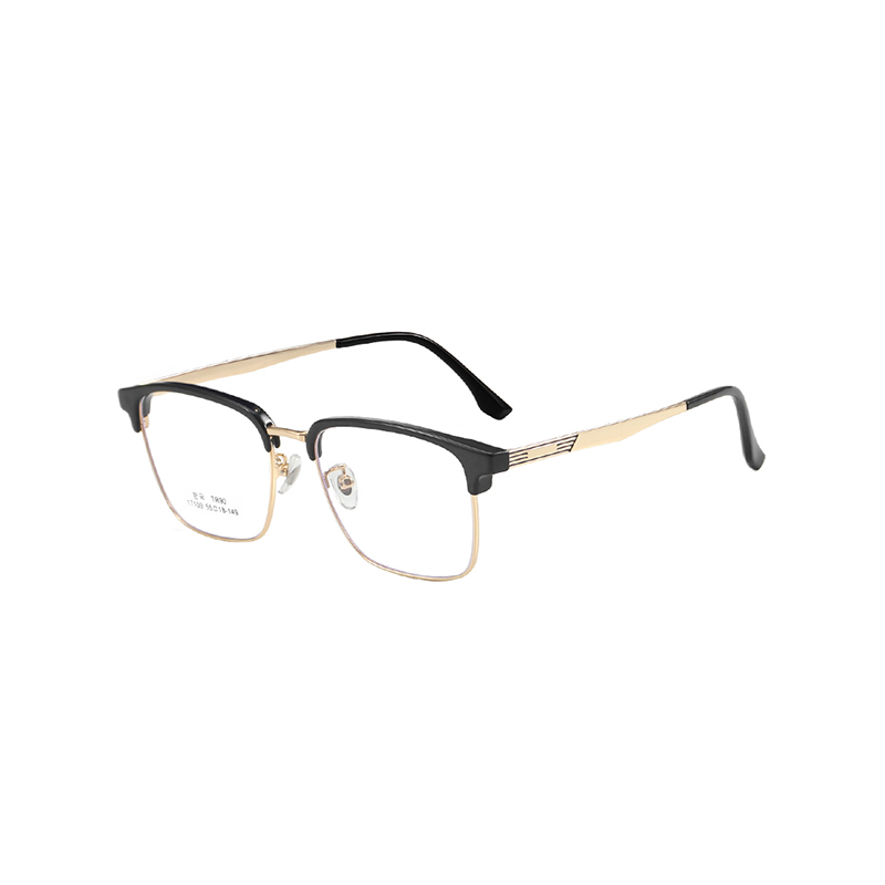 17109 Vintage Half Frame Semi-Rimless Clear Lens Glasses